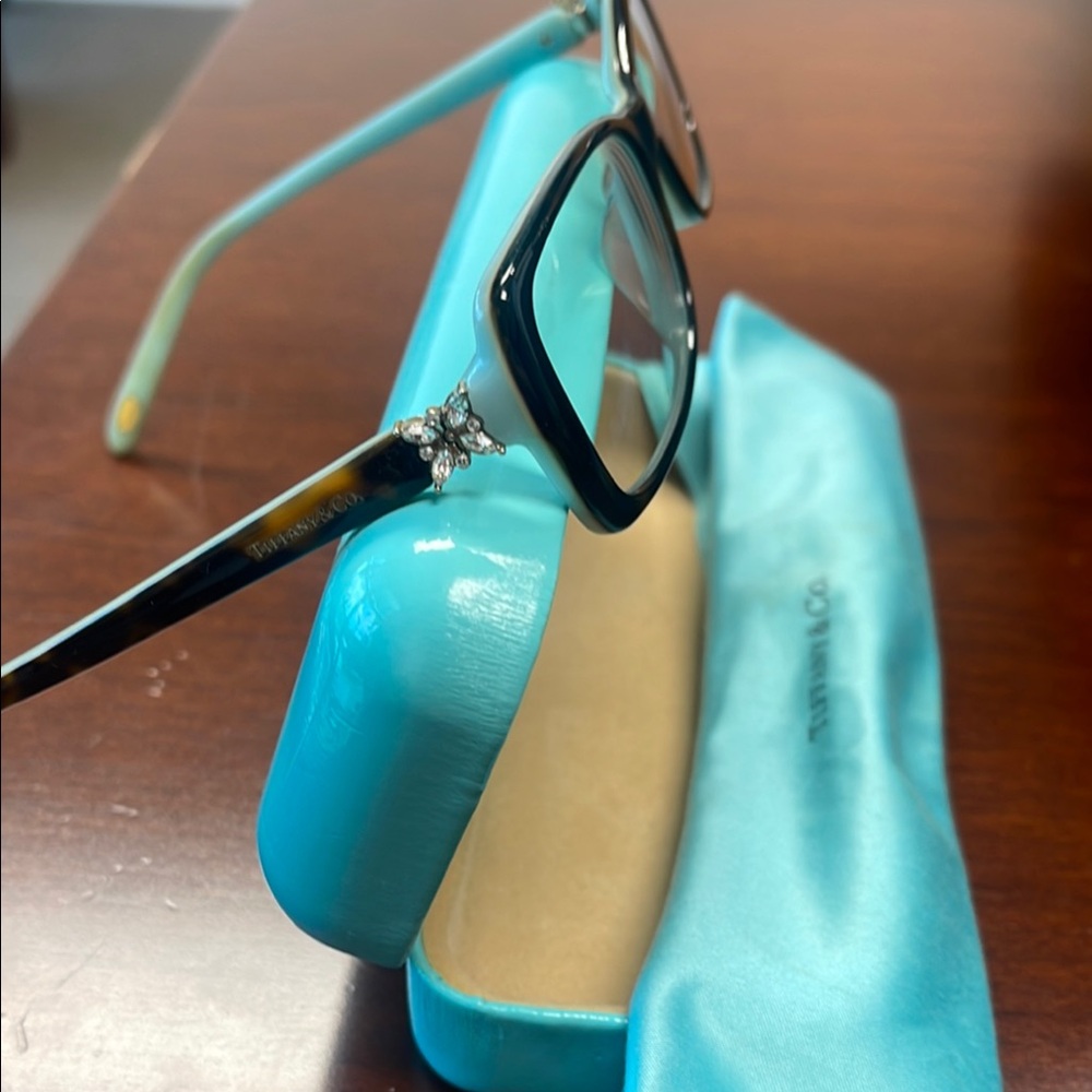 Tiffany & Co. Blue Glasses with Vibrant Design